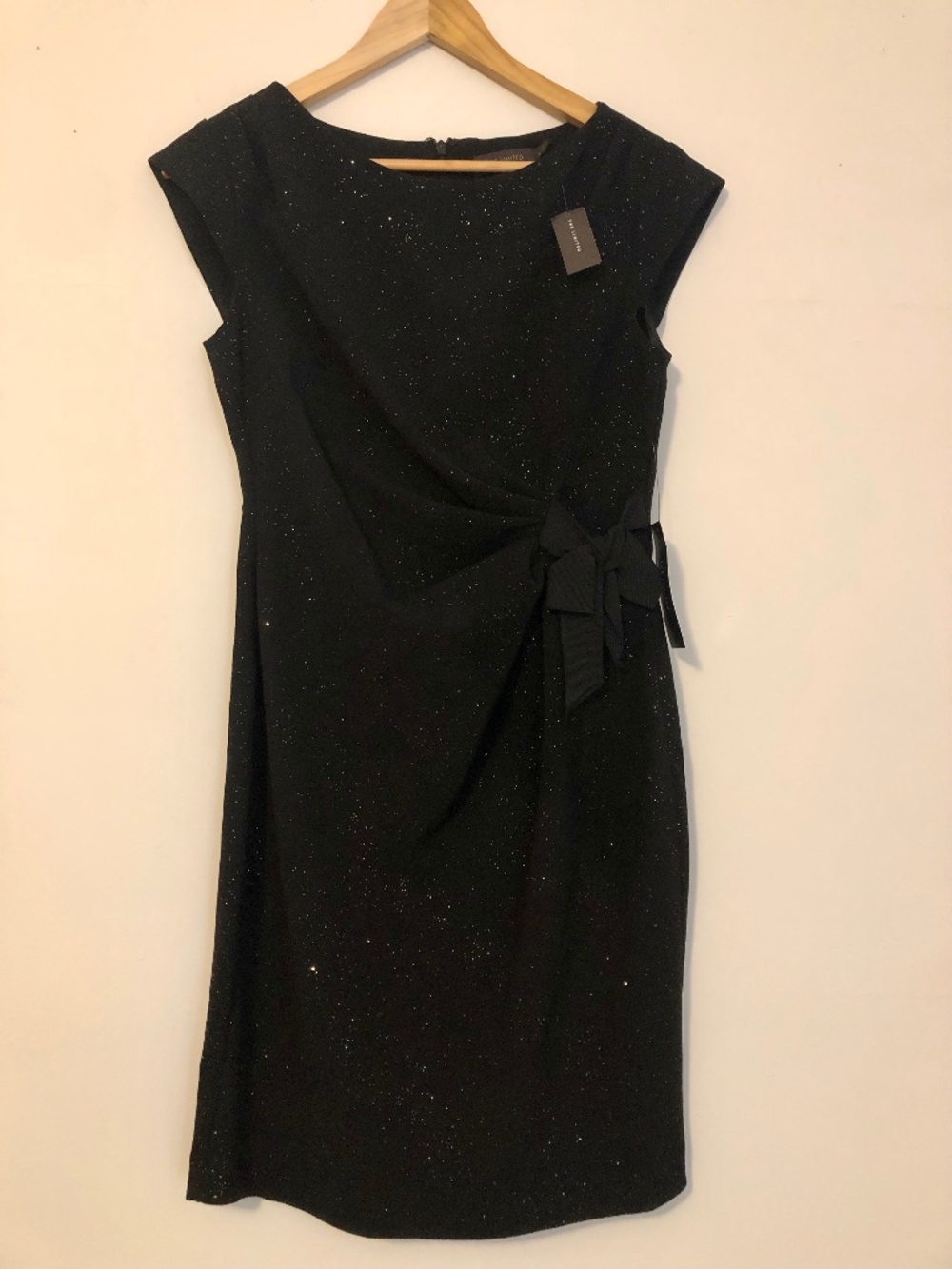 The Limited Black Gold Glitter Cocktail Holiday Party Midi Dress - Medium (NWT)